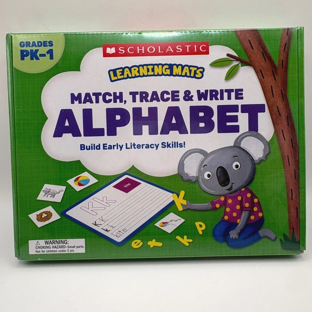 Scholastic Learning Mats Match Trace Write Alphabet & Numbers 2-Box Bundle New